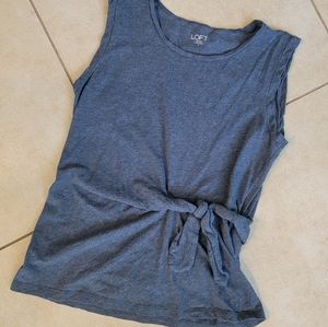 Blue Ann Taylor Loft knotted top, size small